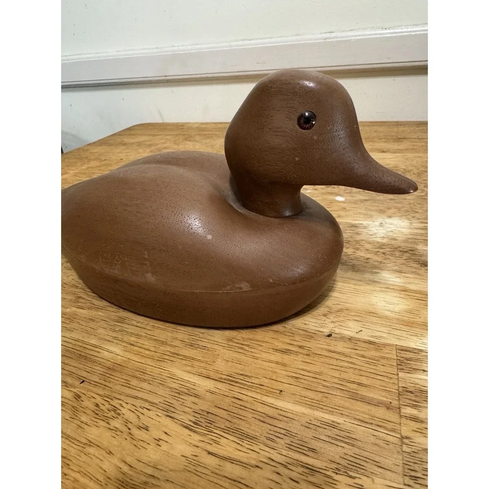 Vintage Avon Duck Decoy Trinket Box 1970 With Felt Lining‎